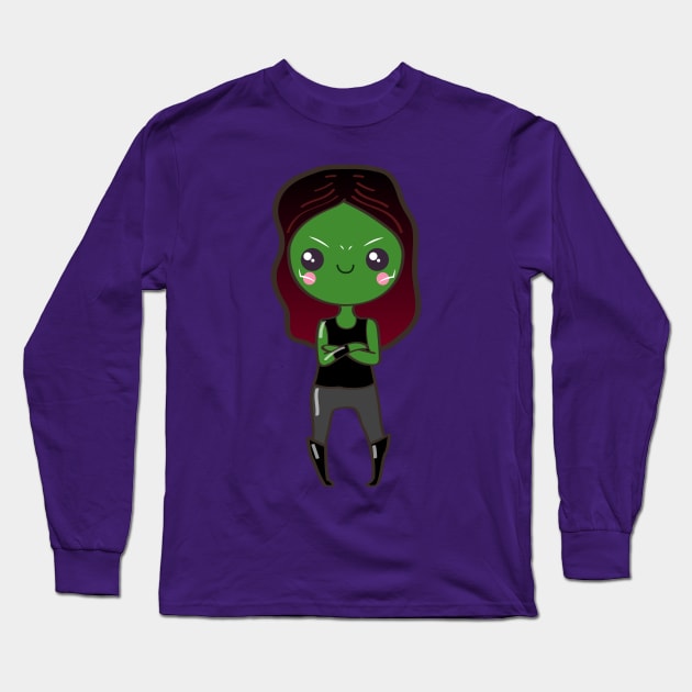 Green Space Heroine Long Sleeve T-Shirt by fashionsforfans